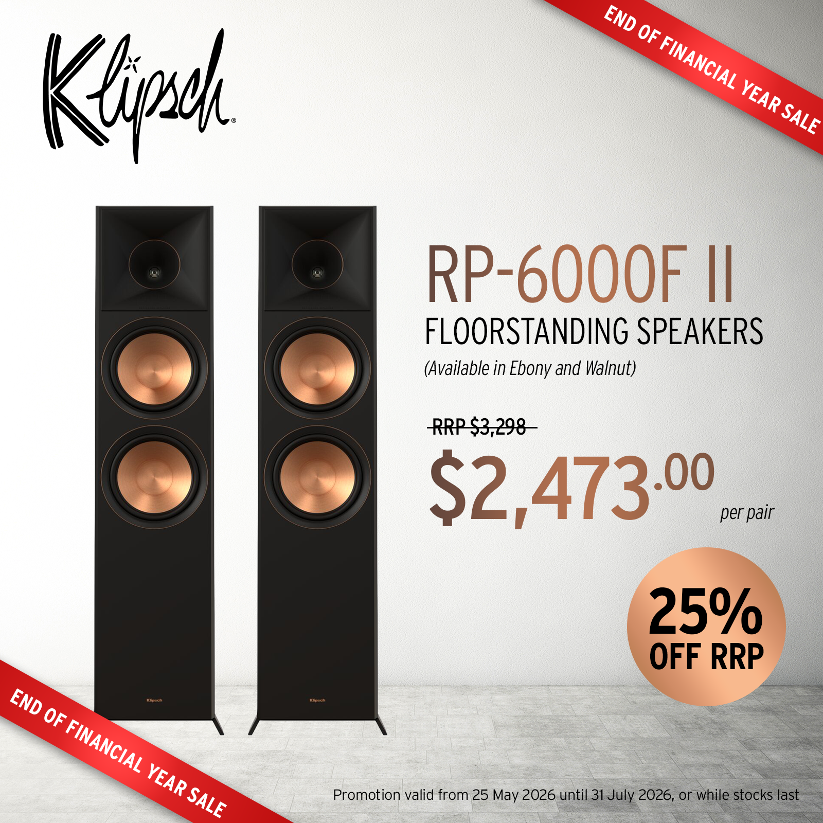 Klipsch Reference Premiere RP-6000F II Floorstanding Speakers