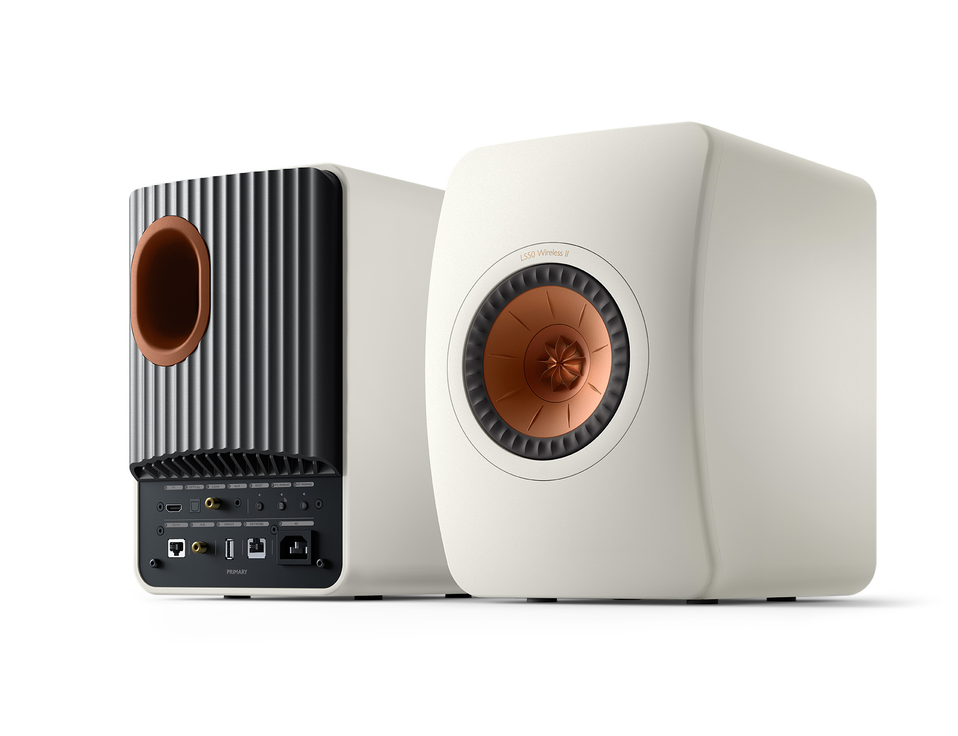 LS50 Wireless II_Mineral White_Pair_frontback
