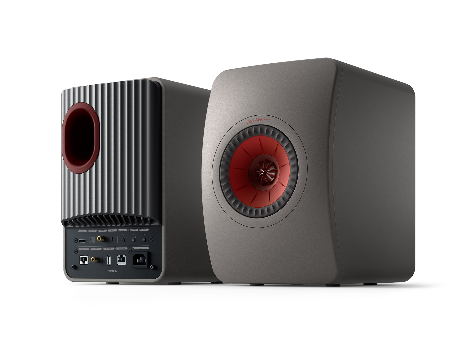 LS50 Wireless II_Titanium Grey_Pair_frontback