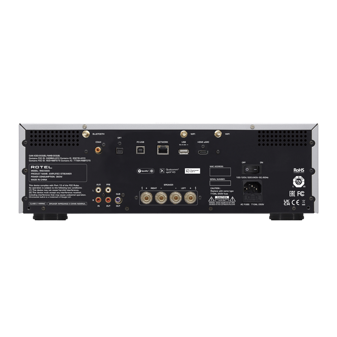 RotelRAS-5000AmplifiedStreamer-SilverRear