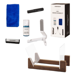 Crosley 5 In 1 Record Cleaning Set & Crosley Record Storage Display Stand Bundle