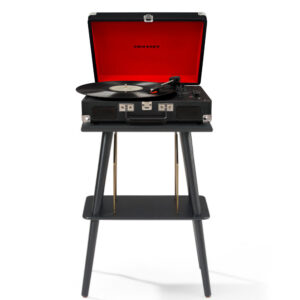 Crosley Cruiser Bluetooth Portable Turntable + Crosley Turntable Stand Bundle - Black