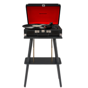 Crosley Cruiser Bluetooth Portable Turntable + Crosley Turntable Stand Bundle - Black