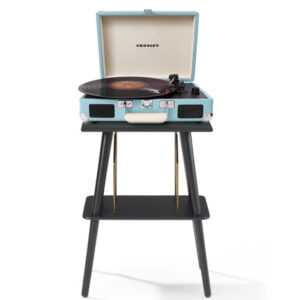 Crosley Cruiser Bluetooth Portable Turntable + Crosley Turntable Stand Bundle - Turquoise