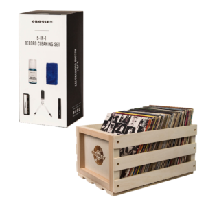 Crosley 5 In 1 Record Cleaning Set & Crosley Record Storage Crate Bundle