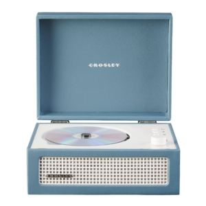 Crosley Voyager Portable Retro CD Player with Stereo Bluetooth Speakers, FM Radio - Washed Blue