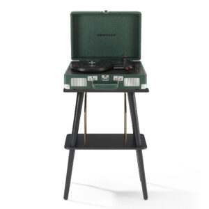 Crosley Cruiser Bluetooth Portable Turntable + Crosley Turntable Stand Bundle - Emerald Green