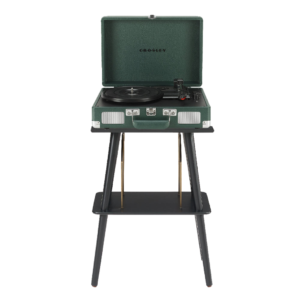 Crosley Cruiser Bluetooth Portable Turntable + Crosley Turntable  Stand Bundle - Emerald Green