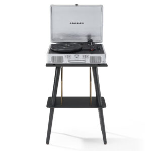 Crosley Cruiser Bluetooth Portable Turntable + Crosley Turntable Stand Bundle - Silver