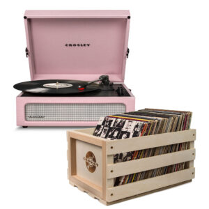 Crosley Voyager Amethyst - Bluetooth Portable Turntable & Record Storage Crate