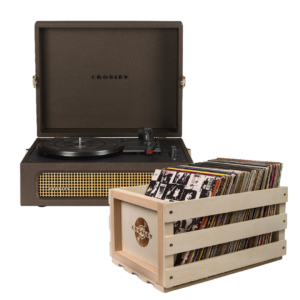 Crosley Voyager Bluetooth Portable Turntable - Cocoa + Bundled Record Storage Crate