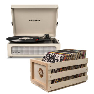 Crosley Voyager Dune - Bluetooth Portable Turntable & Record Storage Crate