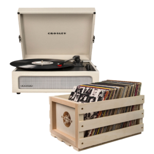 Crosley Voyager Dune - Bluetooth Portable Turntable & Record Storage Crate