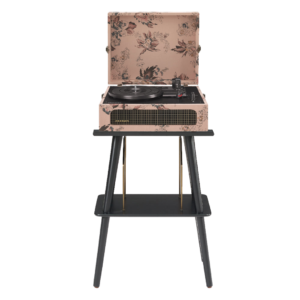 Crosley Voyager Bluetooth Portable Turntable + Turntable Stand Bundle - Floral