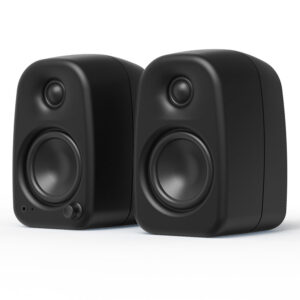 Kanto UKI 100W Desktop Speakers with Bluetooth, USB-C, Headphone out, Onyx (Matte Black), Pair