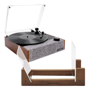 Victrola Eastwood II Turntable - Walnut + Bundled Crosley Record Storage Display Stand