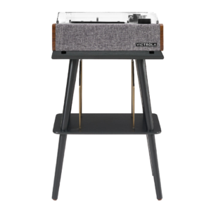 Victrola Eastwood II Turntable - Walnut + Turntable Stand Bundle - Black