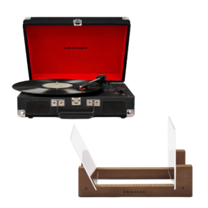 Crosley Cruiser Bluetooth Portable Turntable - Black + Bundled Crosley Record Storage Display Stand