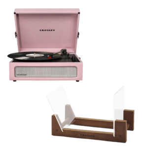 Crosley Voyager Bluetooth Portable Turntable - Amethyst + Bundled Crosley Record Storage Display Stand