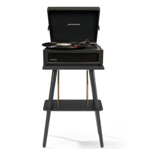 Crosley Voyager Bluetooth Portable Turntable + Crosley Turntable Stand Bundle - Black