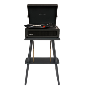 Crosley Voyager Bluetooth Portable Turntable + Crosley Turntable Stand Bundle - Black