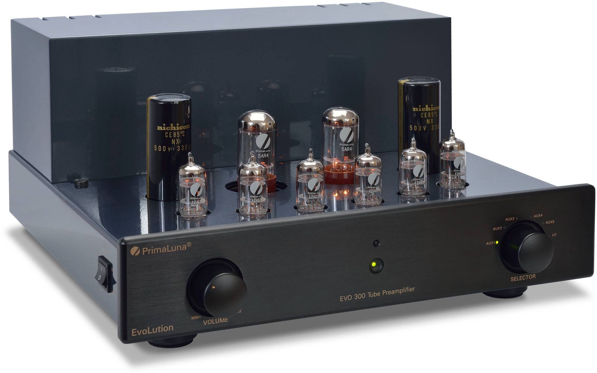 6-004b-primalunaevo300tubepreamplifier-black-slanted-withoutcage-whitebackground.20240625.135319